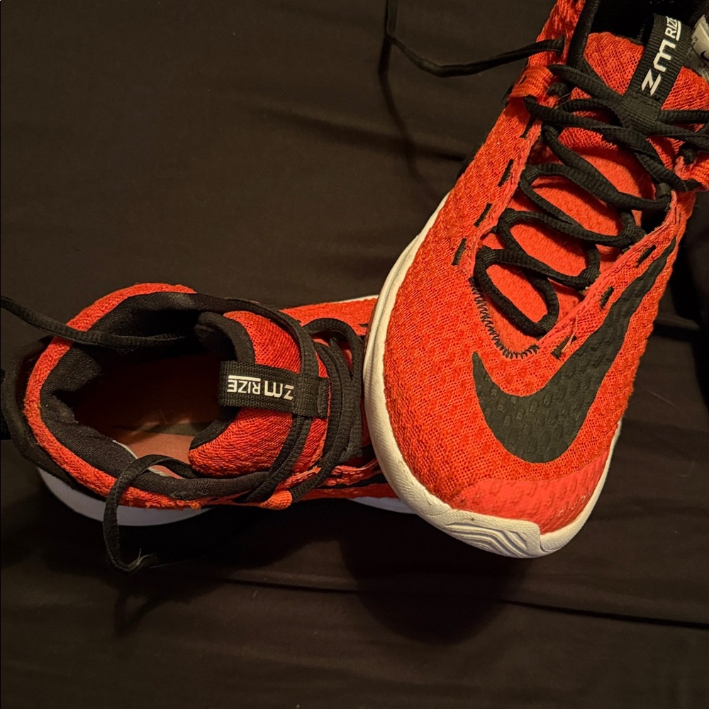 Nike Kids Red and Black Athletic Sneakers with White Sole